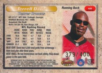 1998 Bowman's Best - Refractors #40 Terrell Davis Back