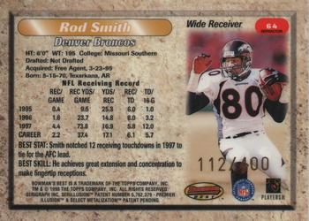 1998 Bowman's Best - Refractors #64 Rod Smith Back