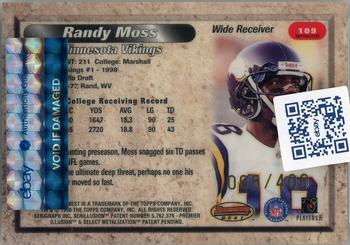 1998 Bowman's Best - Refractors #109 Randy Moss Back