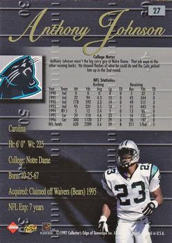 1998 Collector's Edge Advantage - 50-Point #27 Anthony Johnson Back