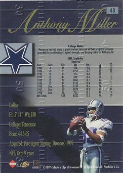 1998 Collector's Edge Advantage - 50-Point #43 Anthony Miller Back