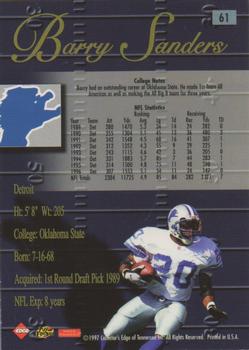 1998 Collector's Edge Advantage - 50-Point #61 Barry Sanders Back
