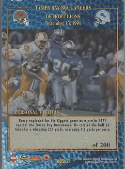 1998 Collector's Edge Advantage - Personal Victory #BS-2 Barry Sanders Back