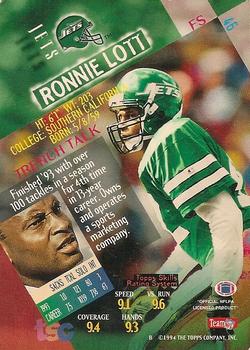 1994 Stadium Club - First Day Issue #46 Ronnie Lott Back