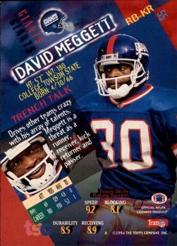 1994 Stadium Club - First Day Issue #55 Dave Meggett Back