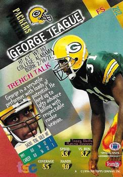 1994 Stadium Club - First Day Issue #202 George Teague Back