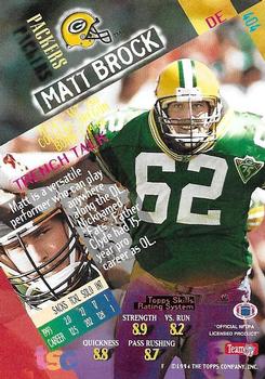 1994 Stadium Club - First Day Issue #404 Matt Brock Back