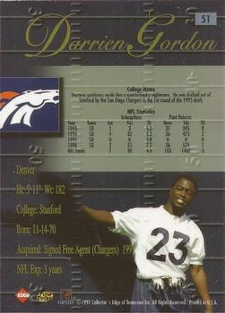 1998 Collector's Edge Advantage - Silver #51 Darrien Gordon Back