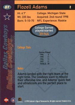 1998 Collector's Edge First Place - 50-Point #2 Flozell Adams Back