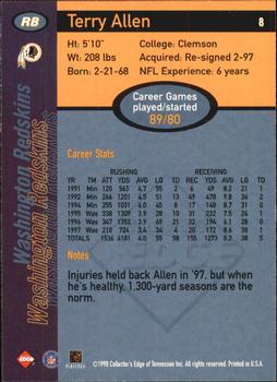 1998 Collector's Edge First Place - 50-Point #8 Terry Allen Back