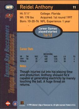 1998 Collector's Edge First Place - 50-Point #11 Reidel Anthony Back