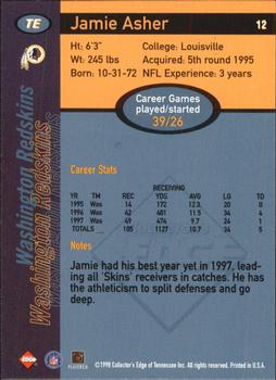 1998 Collector's Edge First Place - 50-Point #12 Jamie Asher Back