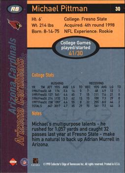 1998 Collector's Edge First Place - 50-Point #30 Michael Pittman Back
