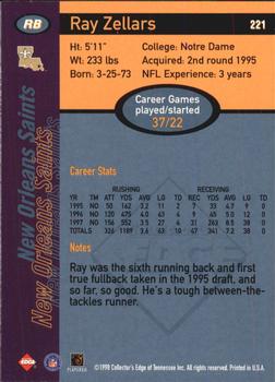 1998 Collector's Edge First Place - 50-Point #221 Ray Zellars Back