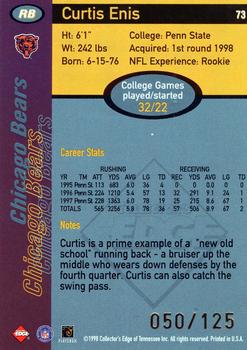 1998 Collector's Edge First Place - 50-Point Silver Border #73 Curtis Enis Back