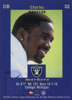 1998 Collector's Edge First Place - Markers #22 Charles Woodson Back