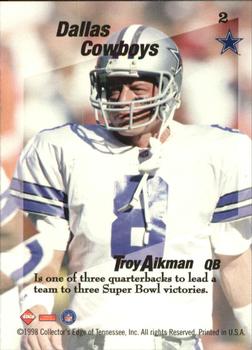 1998 Collector's Edge First Place - Triple Threat #2 Troy Aikman Back