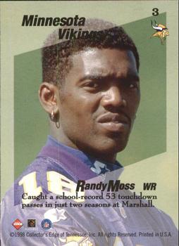 1998 Collector's Edge First Place - Triple Threat #3 Randy Moss Back