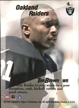 1998 Collector's Edge First Place - Triple Threat #4 Tim Brown Back