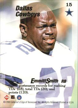 1998 Collector's Edge First Place - Triple Threat #15 Emmitt Smith Back