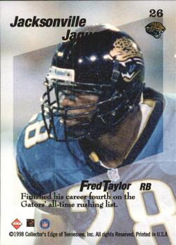 1998 Collector's Edge First Place - Triple Threat #26 Fred Taylor Back
