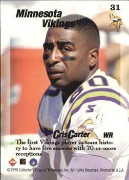1998 Collector's Edge First Place - Triple Threat #31 Cris Carter Back