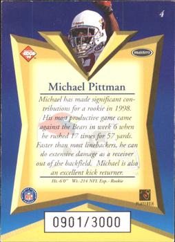 1998 Collector's Edge Masters - 50-Point #4 Michael Pittman Back