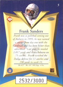 1998 Collector's Edge Masters - 50-Point #5 Frank Sanders Back