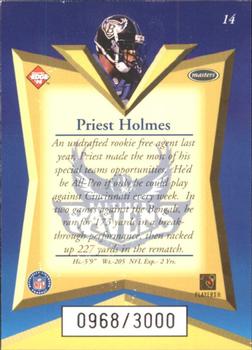 1998 Collector's Edge Masters - 50-Point #14 Priest Holmes Back