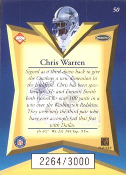 1998 Collector's Edge Masters - 50-Point #50 Chris Warren Back
