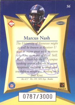 1998 Collector's Edge Masters - 50-Point #56 Marcus Nash Back