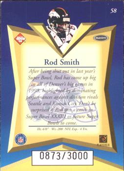 1998 Collector's Edge Masters - 50-Point #58 Rod Smith Back