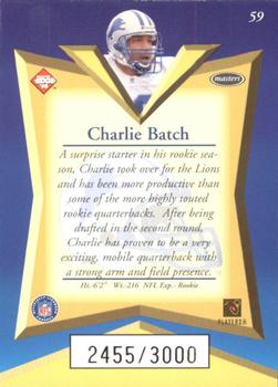 1998 Collector's Edge Masters - 50-Point #59 Charlie Batch Back