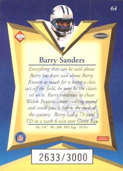 1998 Collector's Edge Masters - 50-Point #64 Barry Sanders Back