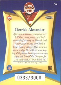 1998 Collector's Edge Masters - 50-Point #80 Derrick Alexander Back