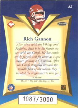 1998 Collector's Edge Masters - 50-Point #82 Rich Gannon Back