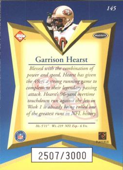 1998 Collector's Edge Masters - 50-Point #145 Garrison Hearst Back