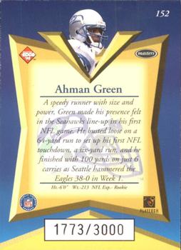 1998 Collector's Edge Masters - 50-Point #152 Ahman Green Back