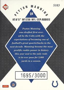 1998 Collector's Edge Masters - 50-Point #S183 Peyton Manning Back