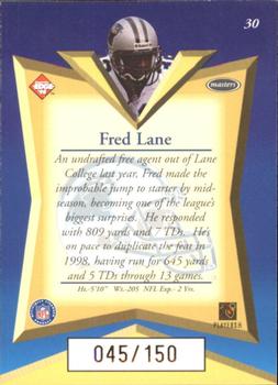 1998 Collector's Edge Masters - 50-Point Gold #30 Fred Lane Back