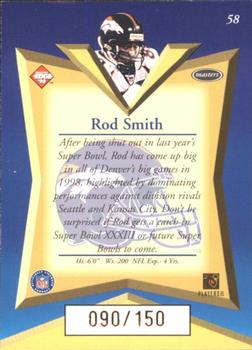 1998 Collector's Edge Masters - 50-Point Gold #58 Rod Smith Back