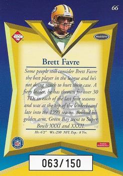 1998 Collector's Edge Masters - 50-Point Gold #66 Brett Favre Back
