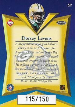 1998 Collector's Edge Masters - 50-Point Gold #69 Dorsey Levens Back