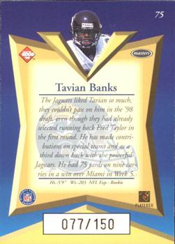 1998 Collector's Edge Masters - 50-Point Gold #75 Tavian Banks Back