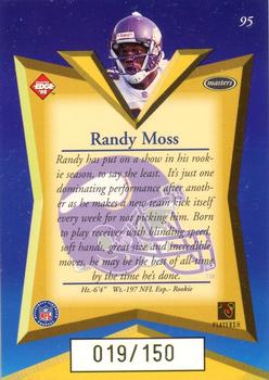 1998 Collector's Edge Masters - 50-Point Gold #95 Randy Moss Back
