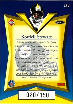 1998 Collector's Edge Masters - 50-Point Gold #134 Kordell Stewart Back