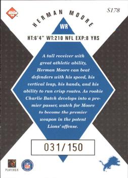 1998 Collector's Edge Masters - 50-Point Gold #S178 Herman Moore Back