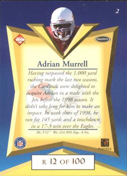 1998 Collector's Edge Masters - Gold Redemption SN100 #2 Adrian Murrell Back