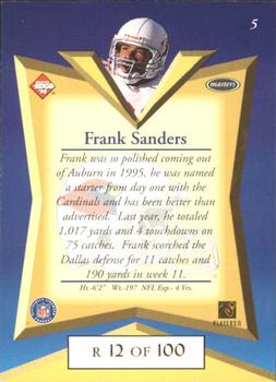 1998 Collector's Edge Masters - Gold Redemption SN100 #5 Frank Sanders Back