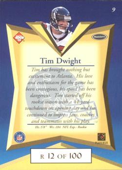 1998 Collector's Edge Masters - Gold Redemption SN100 #9 Tim Dwight Back